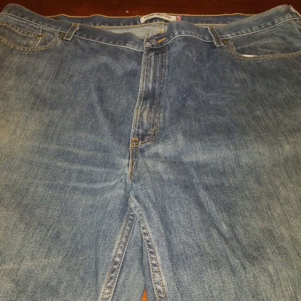 Semi-faded blue jeans